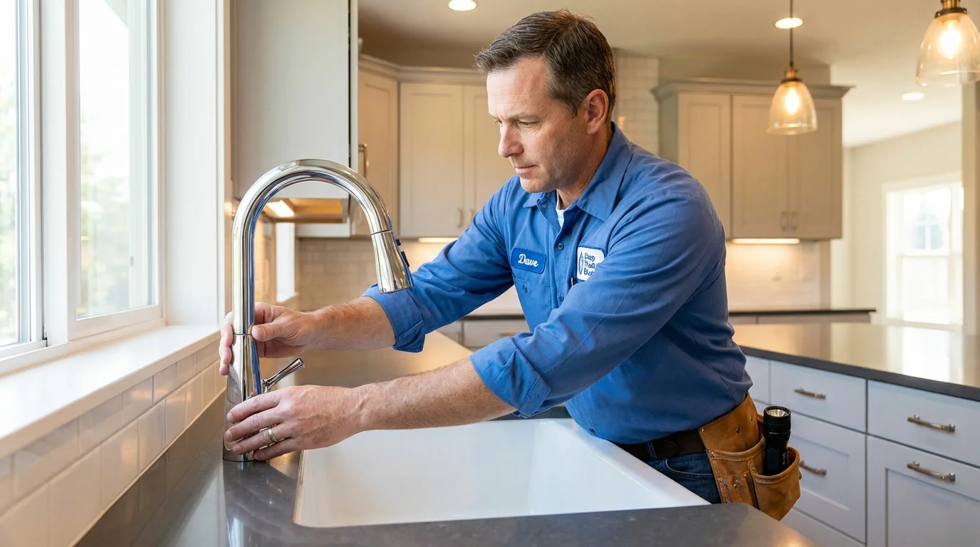 Kitchen faucet installation by Johns Plumbing LLC in Baldwinville
