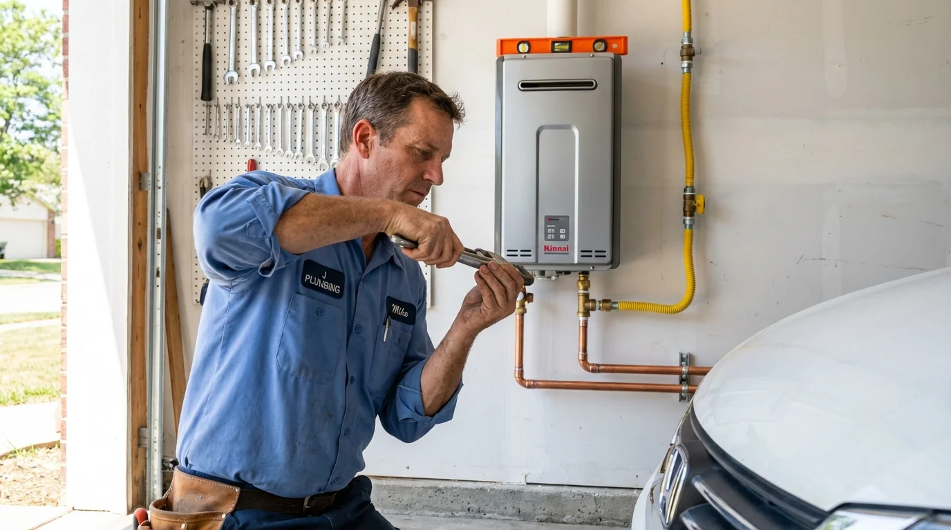 Tankless water heater installation by a Johns Plumbing LLC plumber in Baldwinville